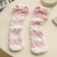thumbnail image 1 of Tittly Crew Socks for Women Crew Socks Womens Fuzzy Socks Cozy Winter Warm Soft Cute Bowknot Fuzzy Home Slipper Socks Socks for Women Slouch Socks A One Size, 1 of 6