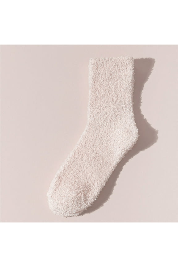 Fuzzy Socks Fluffy Socks Women Fuzzy Cozy Slipper Socks Warm Soft Winter Plush Sleeping Socks Socks for Women Slouch Socks Beige One Size