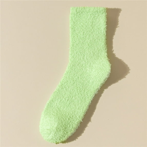 Tittly Fuzzy Socks Fluffy Socks Women Fuzzy Cozy Slipper Socks Warm Soft Winter Plush Sleeping Socks Socks for Women Slouch Socks Green One Size