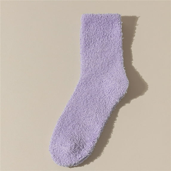 Tittly Fuzzy Socks Fluffy Socks Women Fuzzy Cozy Slipper Socks Warm Soft Winter Plush Sleeping Socks Socks for Women Slouch Socks Purple One Size