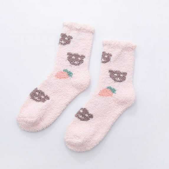 Tittly Fuzzy Socks Fluffy Socks Womens Winter Socks Print Socks For Women Novelty Cute Sock Thermal Socks Socks for Women Slouch Socks F One Size