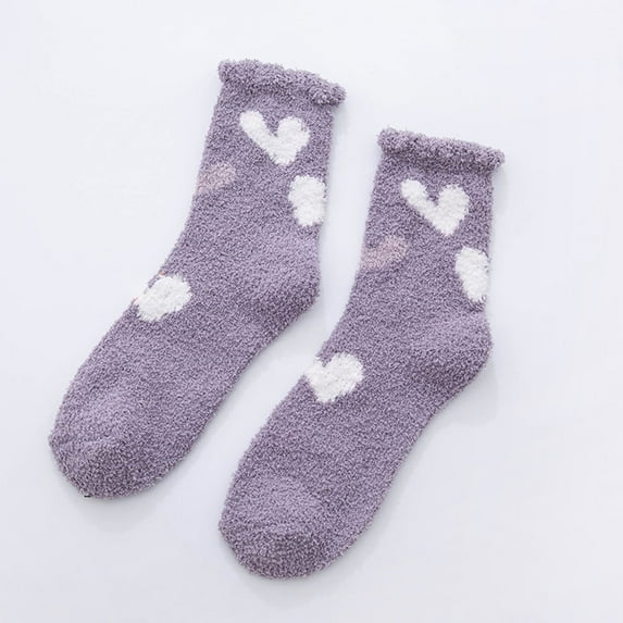 Tittly Fuzzy Socks Fluffy Socks Womens Winter Socks Print Socks For Women Novelty Cute Sock Thermal Socks Socks for Women Slouch Socks Purple One Size