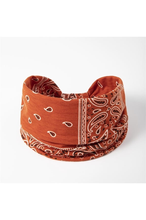 Head Scarf Fascinators Hats Cashew Flower Knotted Headband Tie Headband Elastic Wide Brimmed Yoga Sports Headband Female Head Scarf Hair Accessories Orange One Size