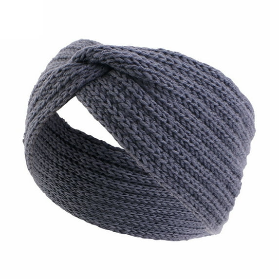 Tittly Headbands for Women Head Scarf Women Knitted Headband Stylish Warm Knitted Headband In Solid Color Fascinators Hats Head Scarf Dark Gray One Size