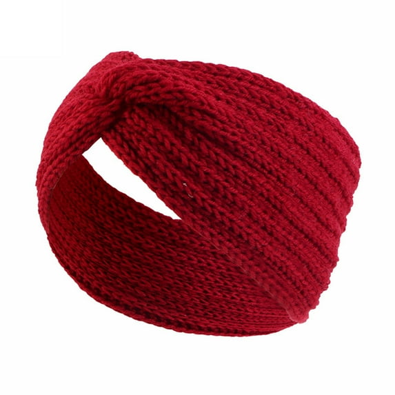 Tittly Headbands for Women Head Scarf Women Knitted Headband Stylish Warm Knitted Headband In Solid Color Fascinators Hats Head Scarf Red One Size