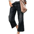 thumbnail image 1 of Tittly Jeans for Women Barrel Jeans Loose Straight Leg Jeans For Women Casual Mid Waisted Pull On Jeans 2025 Trendy Pants for Women Trendy Baggy Pants Black XS, 1 of 5