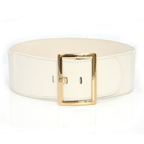 Tittly Leather Belt Belts for Women Fashion Women Ladies Waist Belt Body Belt Wide Elastic Belt Dress Accessories Wide Belts Western Belts White 75X1X7.5