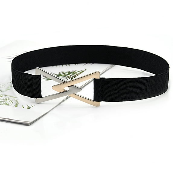 Tittly Leather Belt Belts for Women Women Buckle Waist Elastic Wide Belt Stretch Fashion Lady Dress Belts Wide Belt Wide Belts Western Belts Black One Size