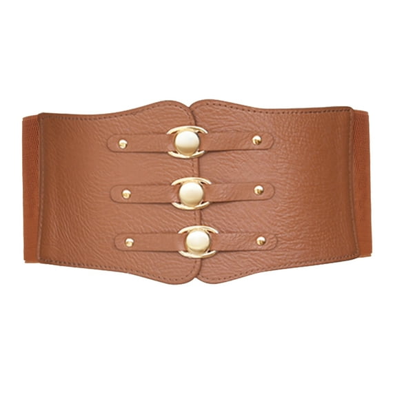 Tittly Leather Belt Belts for Women Women Corset Belt Wide Leather Waist Belt For Daily Punk Dresses Chest Elastic Waistband Wide Belts Western Belts Brown One Size