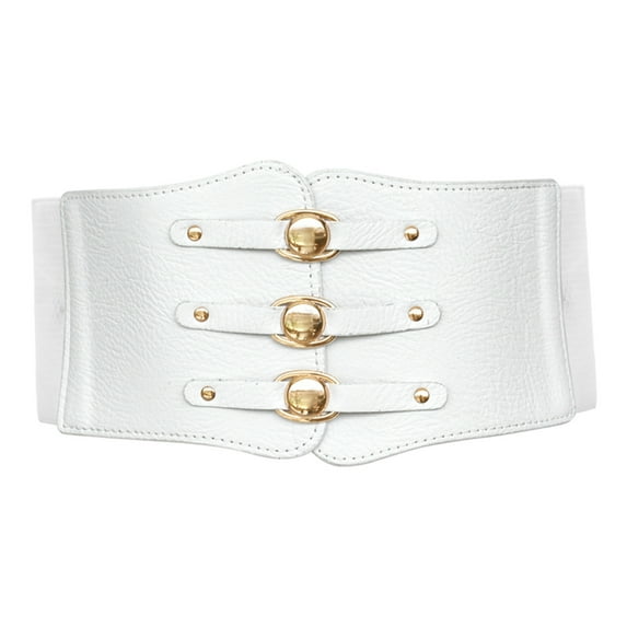 Tittly Leather Belt Belts for Women Women Corset Belt Wide Leather Waist Belt For Daily Punk Dresses Chest Elastic Waistband Wide Belts Western Belts White One Size