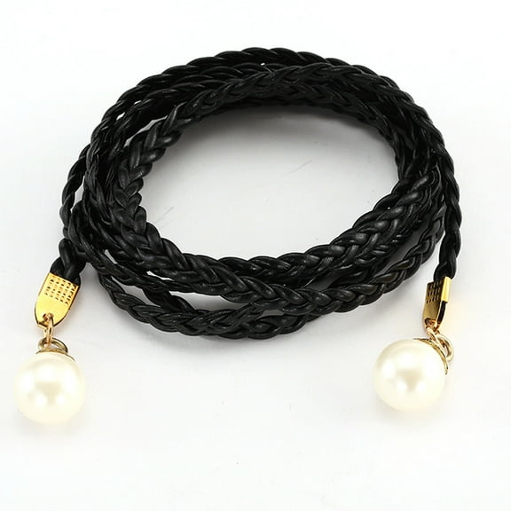 Tittly Leather Belt Belts for Women Candy Belt For Dress Female Womens Braid Belt Colors Belt Rope Belt Running Belt Western Belts Black 0.5*120