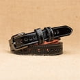 thumbnail image 1 of Tittly Leather Belt Belts for Women Fashion Ladies Men Leather Belts Jeans Belt Hollow Lesisure Belts Running Belt Western Belts Black One Size, 1 of 5