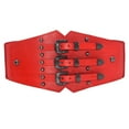 thumbnail image 1 of Tittly Leather Belt Belts for Women Ladies Fashion Versatile Belt Elastic Girdle Simple Dress Belt Running Belt Western Belts Red One Size, 1 of 3