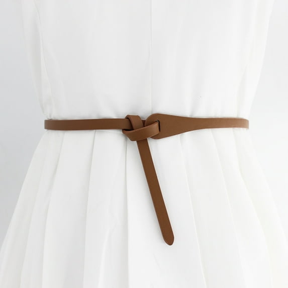 Tittly Leather Belt Belts for Women Women Casual Retro Solid Color Tie Decorative Knot Belt Running Belt Western Belts A One Size