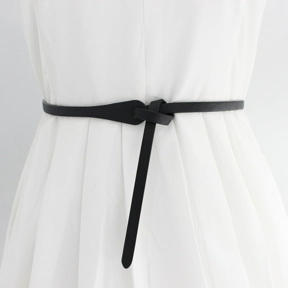 Tittly Leather Belt Belts for Women Women Casual Retro Solid Color Tie Decorative Knot Belt Running Belt Western Belts Black One Size