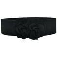 thumbnail image 1 of Tittly Leather Belt Belts for Women Women Stretchy Belt For Dresses Vintage Elastic Wide Waist Belt Wide Belts Western Belts Black One Size, 1 of 2