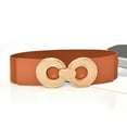 thumbnail image 1 of Tittly Leather Belt Belts for Women Women Stretchy Belt For Dresses Vintage Elastic Wide Waist Belt Wide Belts Western Belts Brown One Size, 1 of 4