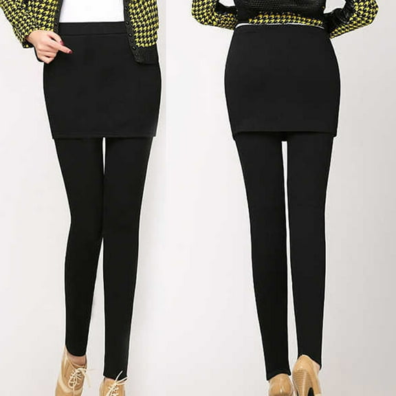 Tittly Leggings for Women Tights for Women Women Leggings Pants Thicken Velvet Slim Winter Plus Autumn Skirt Pants Pants for Women Trendy Skirt With Shorts Underneath Black L