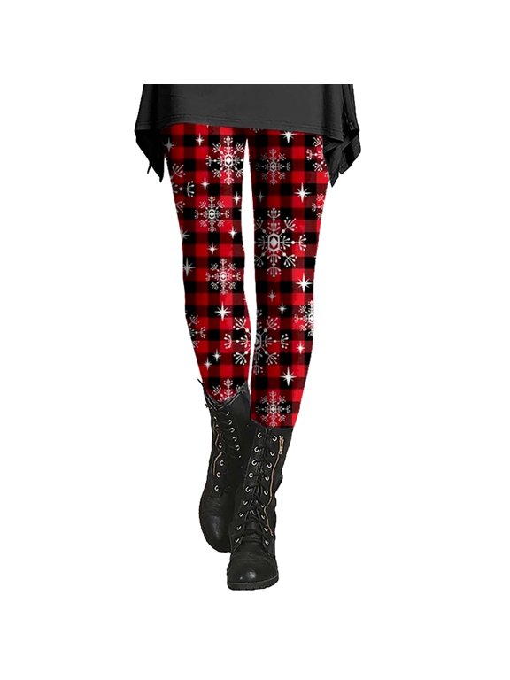 Leggings for Women Tights for Women Women's Printed Sequin Sport Leggings With Soft And Slim Butt Pants for Women Trendy Lounge Pants Women Red S