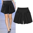 thumbnail image 1 of Tittly Palazzo Pants Shorts for Women Pants Size Lady Solid Summer Loose Plus Pockets Women Casual Shorts Pants Lounge Pants Women Comfy Pants Women Black L, 1 of 3