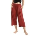 thumbnail image 1 of Tittly Palazzo Pants Wide Leg Pants Woman Capri Pants For Women Plus Size Cotton Pants For Comfortable Cropped Pants 3XL 7XL Baggy Pants Capri Pants for Women Red 6XL, 1 of 7