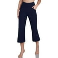 thumbnail image 1 of Tittly Palazzo Pants Wide Leg Pants Woman Women's Color High Waist Pocket Sports Fitness Yoga Wide Leg Capris Pants Sweatpants Women Yoga Pants Navy S, 1 of 7