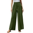 thumbnail image 1 of Tittly Palazzo Pants Wide Leg Pants Woman Women's High Waist Casual Solid Color Elastic Waist Loose Wide Leg Pants Trousers Baggy Pants Baggy Pants Women GN1 M, 1 of 8