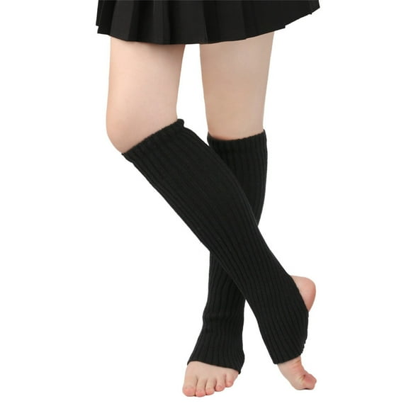 Tittly Pilates Socks Socks for Women Women's Winter Solid Color Knitted Socks Yoga Dance Foot Sleeves Wool Leg Protectors Stepping Feet Stacking Socks Slouch Socks Cute Socks Black One Size