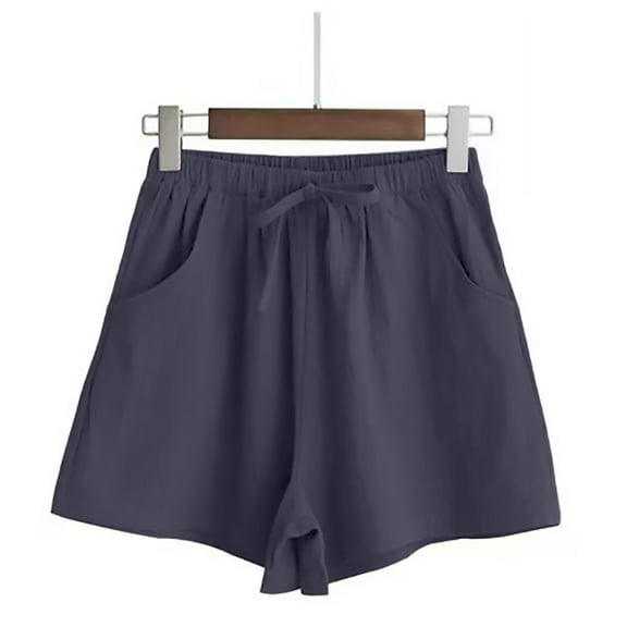 Tittly Plus Size Pants Linen Pants Comfortable Casual Retro Fashion Denim Shorts Womens Casual Shorts Summer Drawstring Elastic Waist Comfy Short Shorts for Women Palazzo Pants Blue M