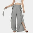 thumbnail image 1 of Tittly Plus Size Pants Palazzo Pants Women Wide Leg Pants High Waisted Yoga Pants Pants Boho Beach Plus Size Palazzo Pants Yoga Pants Baggy Pants Grey XL, 1 of 7