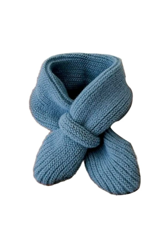 Scarf for Women Winter Scarf Kids Fleece Scarf Solid Knitted Scarves Warm Shawl Children Neck Warmer For Baby Boys Girls 04Y Hair Scarf Winter Scarf Blue One Size