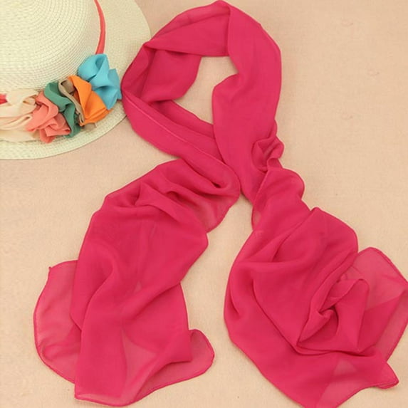 Tittly Scarf for Women Silk Scarf Womens Solid Color Chiffon Silk Scarf Color Scarf Winter Scarf H One Size