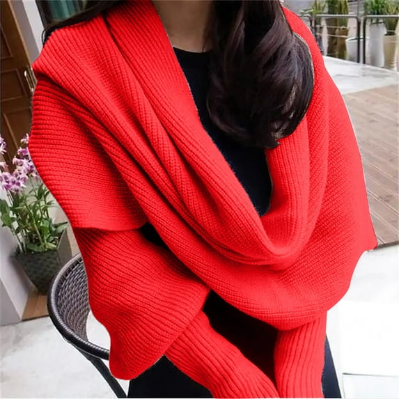 Tittly Shawl Wraps for Women Grip Socks Utrum Knitted Cable Wrap For Women Cropped Sweater Womens Wrap Sweater Knitted Scarf With Sleeves Knitted Wrap Winter Scarf Hats for Men RD1 A