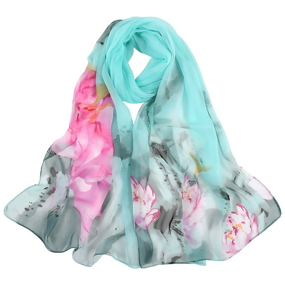 Tittly Shawl Wraps for Women Scarf for Women Women's Colorful Printed Scarf Simple Cotton And Linen Warm Shawl Muslim Headscarf Scarf Bandanas for Women Head Scarf Mint Green One Size