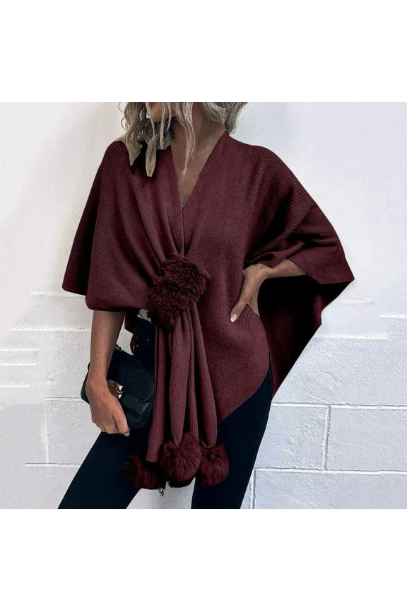 Shawl Wraps for Women Scarf for Women Women Fashion Winter Striped V Neck Tassel Wool Sweater Top Blouse Head Scarf Winter Scarf B one size