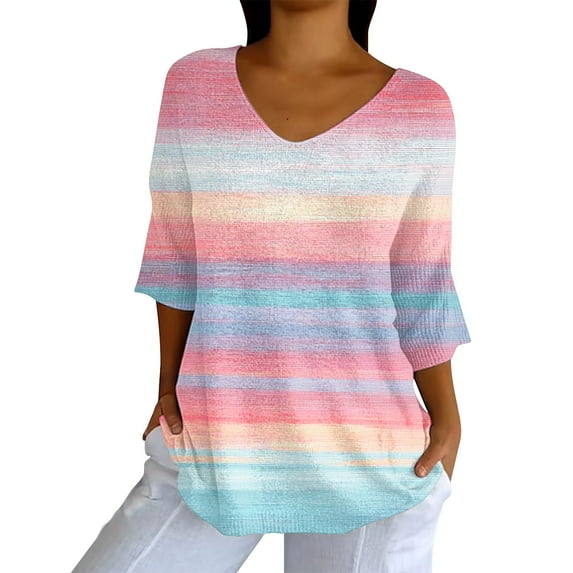 Tittly Short Sleeve Shirts for Women, Double Printing Women Mom Summer Casual Baseball Short Sleeve Tees Tops Graphic Tees, Ladies Summer Tops, Womens Tops Tshirts Shirts Blue M