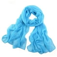 thumbnail image 1 of Tittly Silk Scarf Hair Scarf Thin Scarves Scarf Chiffon Women Soft Lady Girls Wrap Shawl Beach Long Scarf Bandana Handkerchiefs Sky Blue One Size, 1 of 2