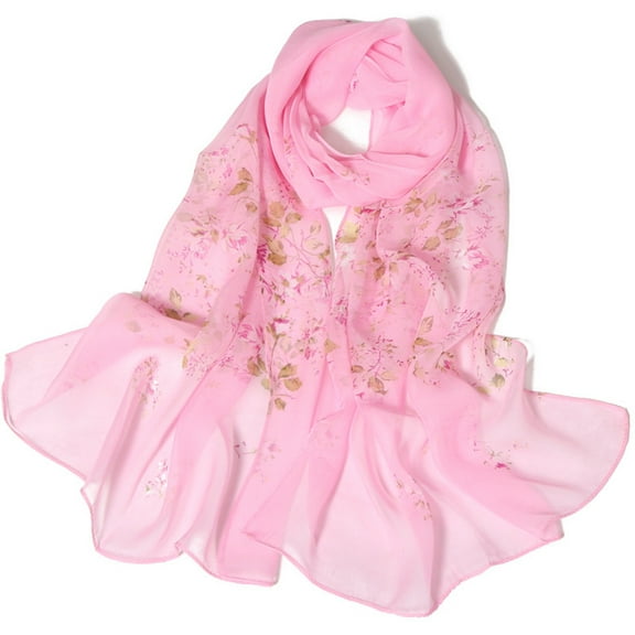 Tittly Silk Scarf Satin Scarf Scarfs For Women Lightweight Print Floral Pattern Scarf Shawl Fashion Scarves Shawls And For Spring Shawl Wraps for Women Bandana Pink One Size
