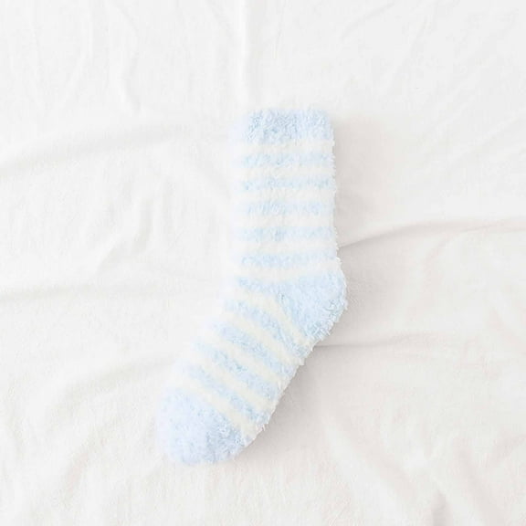 Tittly Slouch Socks Crew Socks for Women Women's Super -Lined Soft Tude Floor Winter Fuzzy Middle Warm Socks Socks Crew Socks Cute Socks Blue One Size