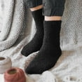 thumbnail image 1 of Tittly Slouch Socks Grip Socks Autumn Winter Solid Plush Warm Coral Plush Socks Carpet Socks Sleep Socks Fuzzy Socks Hats for Men Black One Size, 1 of 4