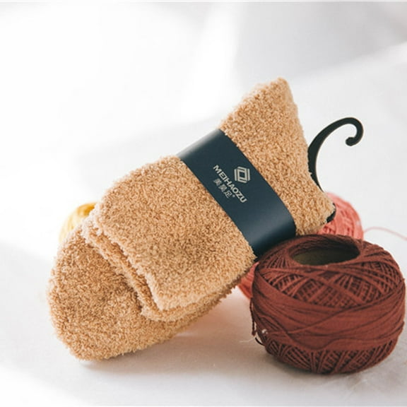 Tittly Slouch Socks Grip Socks Men Boy Soft Bed Floor Socks Warm Winter Color Cute Socks Hats for Men Beige One Size