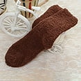 thumbnail image 1 of Tittly Slouch Socks Grip Socks Women Fuzzy Slipper Socks Warm Soft Winter Plush Sleeping Socks Crew Socks for Women Hats for Men Coffee One Size, 1 of 6