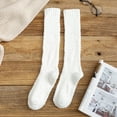 thumbnail image 1 of Tittly Slouch Socks Grip Socks Women Fuzzy Socks Winter Coral Socks Middle Cute Solid Calf Socks Cute Socks Hats for Men White One Size, 1 of 3