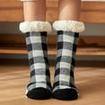 thumbnail image 1 of Tittly Slouch Socks Grip Socks Women's Plaid Floor Socks Thicken Warm Sleeping Socks Slippers Fuzzy Socks Cute Socks Hats for Men Black One Size, 1 of 4