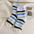 thumbnail image 1 of Tittly Socks for Women Slouch Socks Womens Winter Stripe Socks Autumn And Winter Mid Tube Socks Coral Thickened Warm Stockings Cotton Socks Cute Socks Blue One Size, 1 of 3