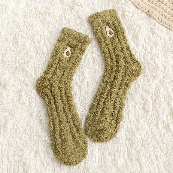 Tittly Socks for Women Grip Socks Women Winter Warm Ladies Floor Socks Peach Women Fruit Socks Slouch Socks Cute Socks Green One Size