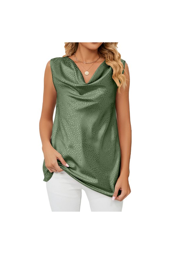 Spring Tops for Women Tank Top for Women V Neck Sleeveless Tank Tops For Women Summer Solid Color T Shirts Sleeveless Top Vest for Women Green M