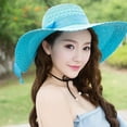 thumbnail image 1 of Tittly Sun Hats Beach Hats Bow Big Hats Brim Brim Beach Wide Hat Sun Women Colorful Floppy Cap Caps Wide Brim Hats Hats for Women Sky Blue One Size, 1 of 2