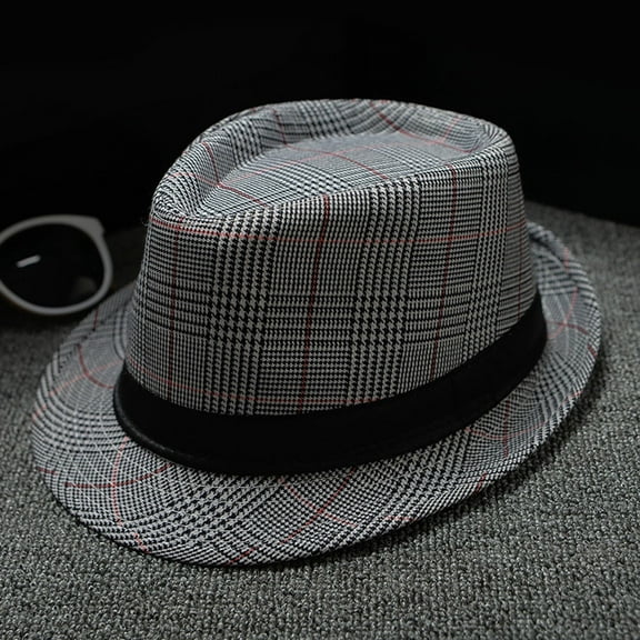 Tittly Sun Hats Beach Hats Men And Women Retro Jazz Hat Striped Print British Sun Hat Travel Sun Hat Wide Brim Hats Hats for Women Black One Size