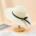 thumbnail image 1 of Tittly Sun Hats Beach Hats Spring And Summer Women Beach Personality Holiday Casual Woven Sun Hat Wide Brim Hats Hats for Women White One Size, 1 of 2